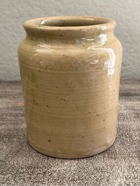 Crock Stoneware Jar Mustard Glaze 4.5 Inches
